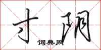 田英章寸阴行书怎么写