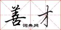 田英章善才行书怎么写