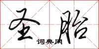 田英章圣胎行书怎么写
