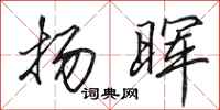田英章扬晖行书怎么写