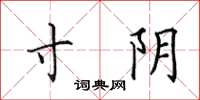 田英章寸阴楷书怎么写