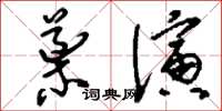 刘少英导演草书怎么写