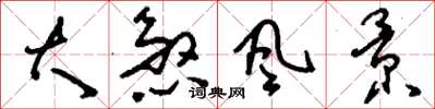 刘少英大煞风景草书怎么写