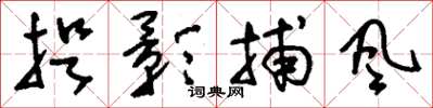 刘少英捉影捕风草书怎么写