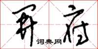 刘少英开府草书怎么写