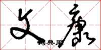 刘少英文康草书怎么写