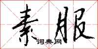 钱沛云素服行书怎么写