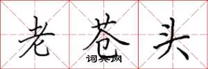 田英章老苍头楷书怎么写