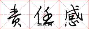 段相林责任感行书怎么写