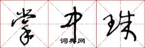 王冬龄掌中珠草书怎么写