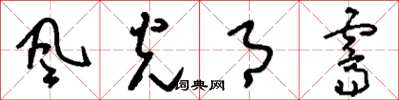 刘少英風光月霽草书怎么写