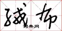 刘少英绒布草书怎么写