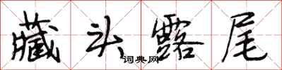 段相林藏头露尾行书怎么写
