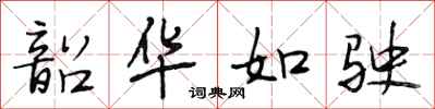 段相林韶华如驶行书怎么写