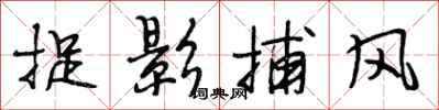段相林捉影捕风行书怎么写
