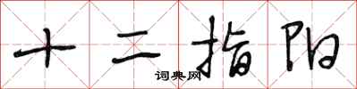 段相林十二指阳行书怎么写