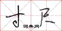 段相林寸尺行书怎么写