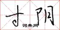 段相林寸阴行书怎么写