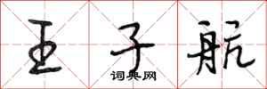 段相林王子航行书怎么写