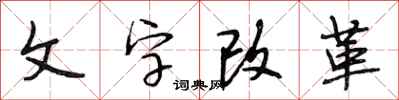 段相林文字改革行书怎么写