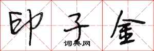 段相林印子金行书怎么写