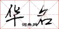 段相林华名行书怎么写