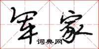 段相林军家行书怎么写