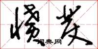 刘少英愤发草书怎么写