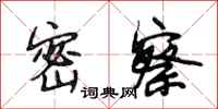 段相林密察行书怎么写