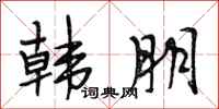 段相林韩朋行书怎么写
