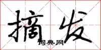 段相林摘发行书怎么写