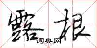 段相林露根行书怎么写
