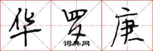 段相林华罗庚行书怎么写