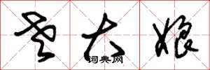 朱锡荣老大娘草书怎么写