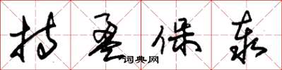 朱锡荣持盈保泰草书怎么写