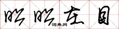 朱锡荣昭昭在目草书怎么写