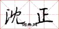 段相林沈正行书怎么写