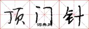 段相林顶门针行书怎么写