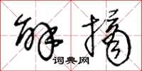 王冬龄解摘草书怎么写