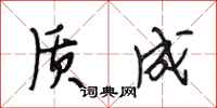 段相林质成行书怎么写