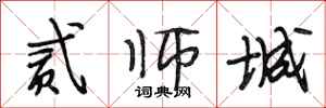 段相林贰师城行书怎么写
