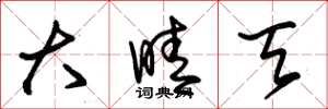 朱锡荣大晴天草书怎么写