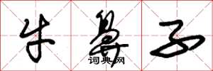 朱锡荣牛鼻子草书怎么写