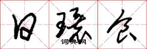 朱锡荣日环食草书怎么写