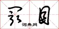朱锡荣阂目草书怎么写