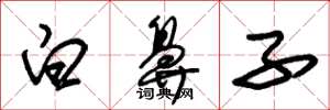 朱锡荣白鼻子草书怎么写