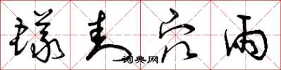 曾庆福蚁封穴雨草书怎么写