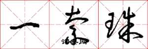 曾庆福一索珠草书怎么写