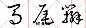 曾庆福马尾辫草书怎么写
