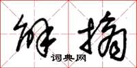 朱锡荣解摘草书怎么写